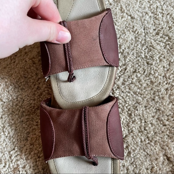 Merrell Dark Spice Sundial Wedge Sandals Size 10 Summer Casual Slip On Flip Flop - Picture 8 of 15